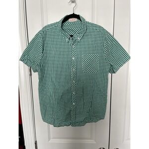 Ivy City Co Men's XL Green Gingham Short Sleeve Button Down‎ Shirt